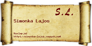 Simonka Lajos névjegykártya